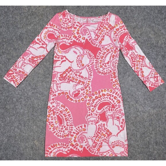 Lilly Pulitzer Dresses & Skirts - Lilly Pulitzer Dress 100% Pima Cotton Pink/White Elephant Size XXS